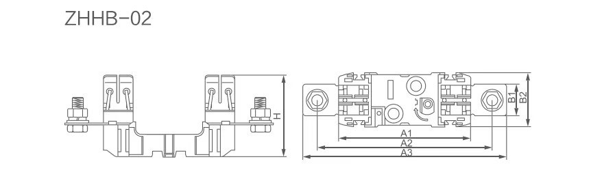 1000V 250A DC Fuse Holder Photovoltaic Base
