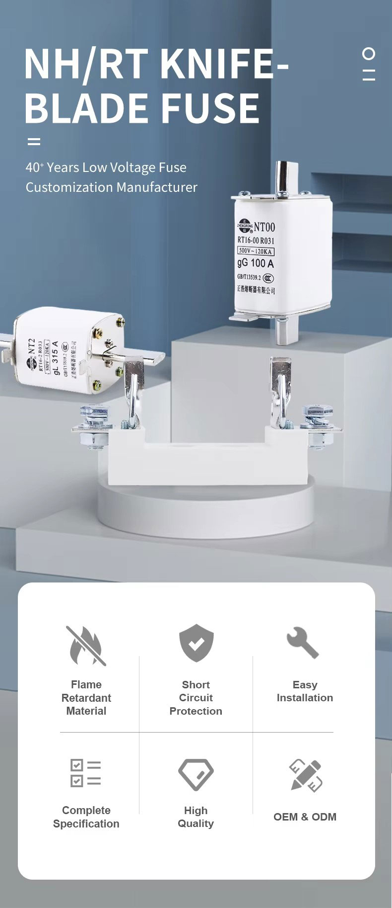 400A 500V Fuse Base